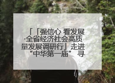 「强信心 看发展·全省经济社会高质量发展调研行」走进“中华第一庙” 寻根伏羲 祭祖龙城