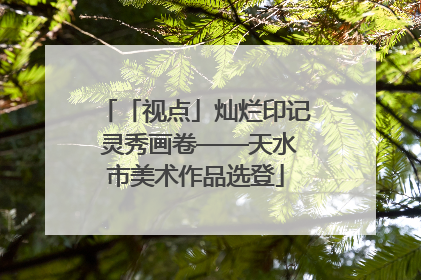 「视点」灿烂印记 灵秀画卷——天水市美术作品选登