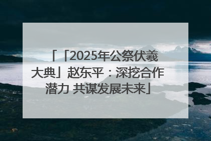「2025年公祭伏羲大典」赵东平：深挖合作潜力 共谋发展未来
