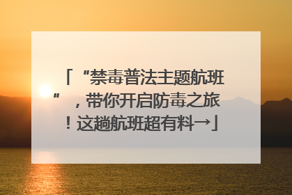 “禁毒普法主题航班”，带你开启防毒之旅！这趟航班超有料→