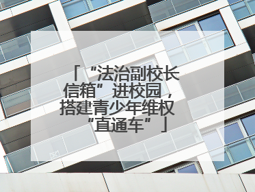 “法治副校长信箱”进校园，搭建青少年维权“直通车”