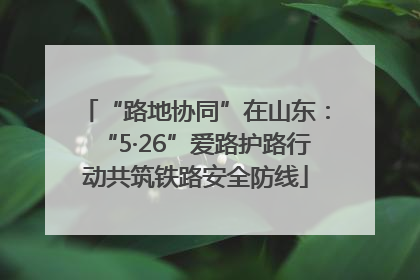 “路地协同”在山东：“5·26”爱路护路行动共筑铁路安全防线
