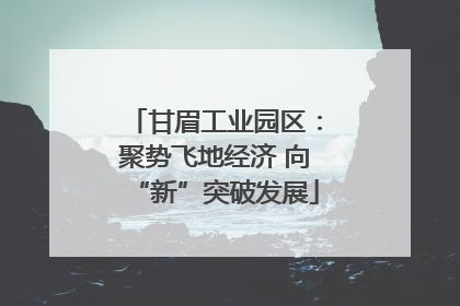 甘眉工业园区：聚势飞地经济 向“新”突破发展