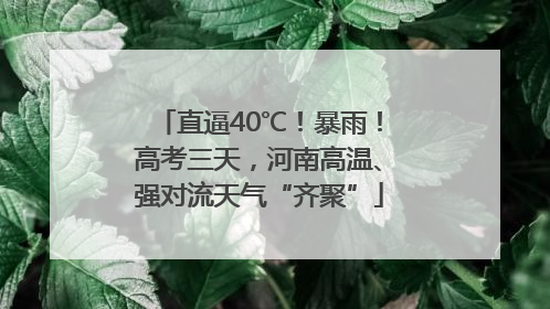 直逼40℃！暴雨！高考三天，河南高温、强对流天气“齐聚”