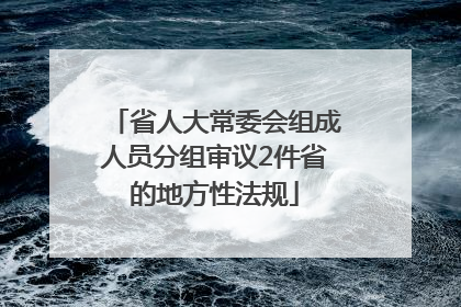 省人大常委会组成人员分组审议2件省的地方性法规