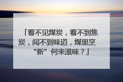 看不见煤炭，看不到焦炭，闻不到味道，煤里烹“新”何来滋味？