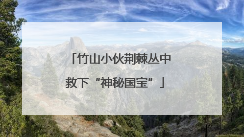 竹山小伙荆棘丛中救下“神秘国宝”