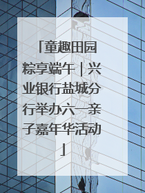 童趣田园 粽享端午｜兴业银行盐城分行举办六一亲子嘉年华活动