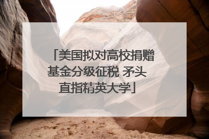 美国拟对高校捐赠基金分级征税 矛头直指精英大学