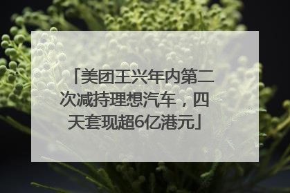 美团王兴年内第二次减持理想汽车，四天套现超6亿港元