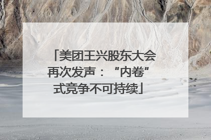 美团王兴股东大会再次发声：“内卷”式竞争不可持续