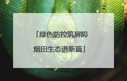 绿色防控筑屏障 烟田生态谱新篇