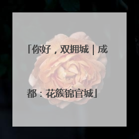 你好，双拥城｜成都：花簇锦官城