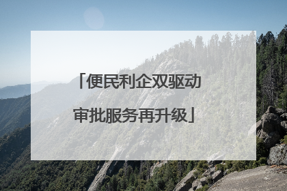 便民利企双驱动 审批服务再升级