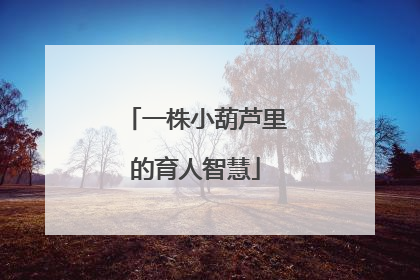 一株小葫芦里的育人智慧