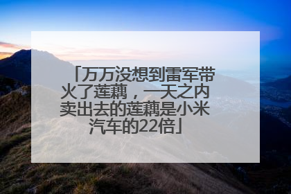 万万没想到雷军带火了莲藕，一天之内卖出去的莲藕是小米汽车的22倍