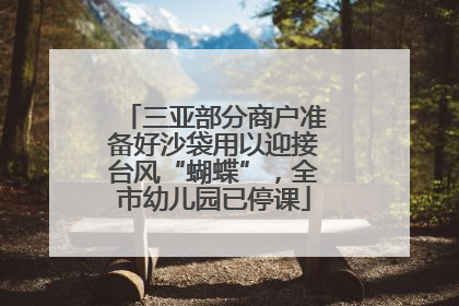 三亚部分商户准备好沙袋用以迎接台风“蝴蝶”，全市幼儿园已停课