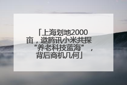 上海划地2000亩，邀腾讯小米共探“养老科技蓝海”，背后商机几何