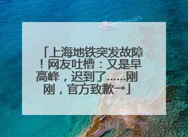 上海地铁突发故障！网友吐槽：又是早高峰，迟到了……刚刚，官方致歉→