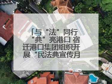 与“法”同行 “典”亮港口 宿迁港口集团组织开展“民法典宣传月”系列活动