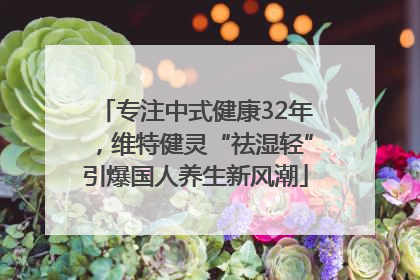 专注中式健康32年，维特健灵“祛湿轻”引爆国人养生新风潮
