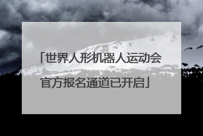 世界人形机器人运动会官方报名通道已开启