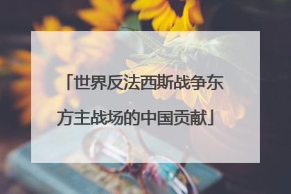 世界反法西斯战争东方主战场的中国贡献
