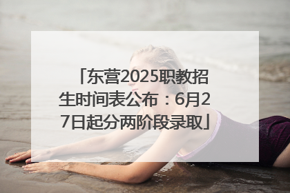 东营2025职教招生时间表公布：6月27日起分两阶段录取