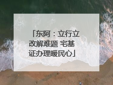 东阿：立行立改解难题 宅基证办理暖民心