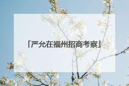 严允在福州招商考察