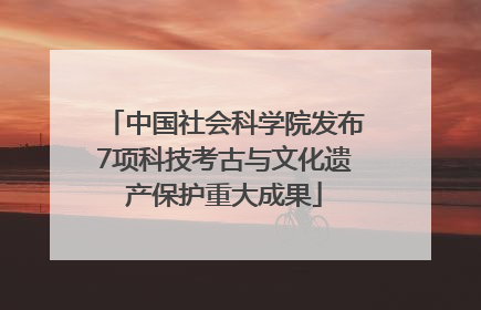 中国社会科学院发布7项科技考古与文化遗产保护重大成果