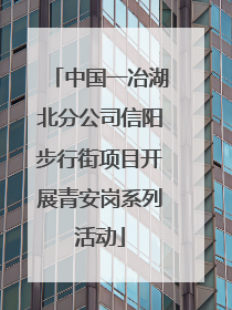 中国一冶湖北分公司信阳步行街项目开展青安岗系列活动