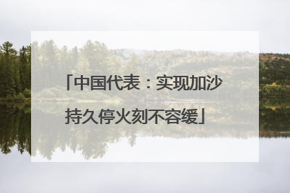 中国代表：实现加沙持久停火刻不容缓