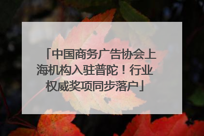 中国商务广告协会上海机构入驻普陀！行业权威奖项同步落户