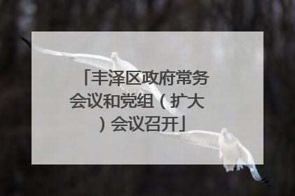 丰泽区政府常务会议和党组（扩大）会议召开