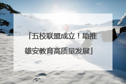 五校联盟成立！助推雄安教育高质量发展