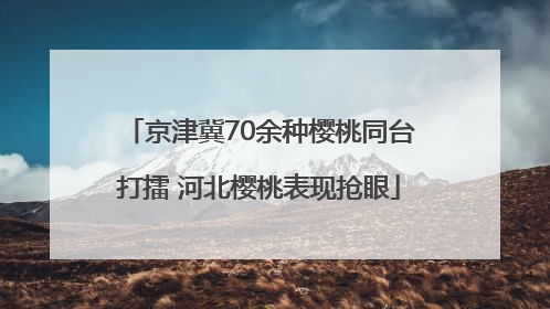 京津冀70余种樱桃同台打擂 河北樱桃表现抢眼