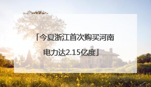 今夏浙江首次购买河南电力达2.15亿度