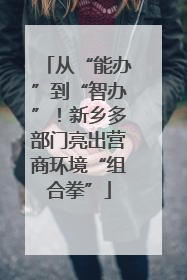 从“能办”到“智办”！新乡多部门亮出营商环境“组合拳”