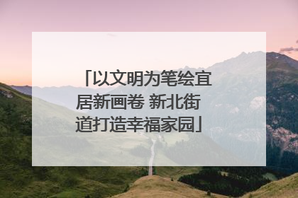 以文明为笔绘宜居新画卷 新北街道打造幸福家园