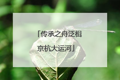 传承之舟泛楫京杭大运河