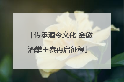 传承酒令文化 金徽酒拳王赛再启征程