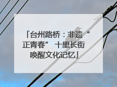 台州路桥：非遗“正青春” 十里长街唤醒文化记忆