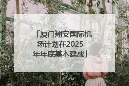 厦门翔安国际机场计划在2025年年底基本建成