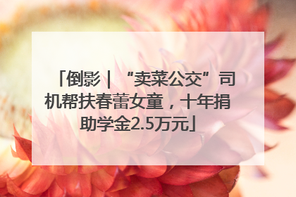 倒影｜“卖菜公交”司机帮扶春蕾女童，十年捐助学金2.5万元