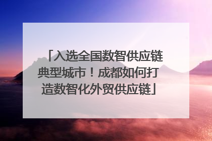 入选全国数智供应链典型城市！成都如何打造数智化外贸供应链