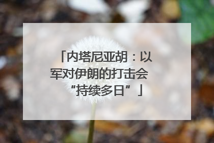 内塔尼亚胡：以军对伊朗的打击会“持续多日”
