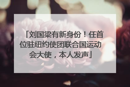 刘国梁有新身份！任首位驻纽约使团联合国运动会大使，本人发声