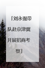 刘永强带队赴京津冀开展招商考察