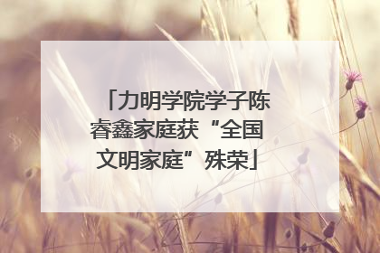 力明学院学子陈睿鑫家庭获“全国文明家庭”殊荣